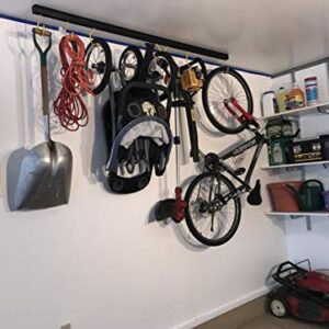 Titan Track Adjustable Overhead Garage Ceiling Storage Rack (74" Length) Holds 50lbs. per Hook, Plus 1 Additional Hook per Track Free