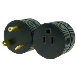 nu-set lock | rv adapter plug | 30 amp male - 15 amp female | rv accessories & door hardware (black)