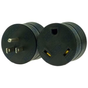 nu-set lock | rv adapter plug | 15 amp male - 30 amp female | rv accessories & door hardware (black)