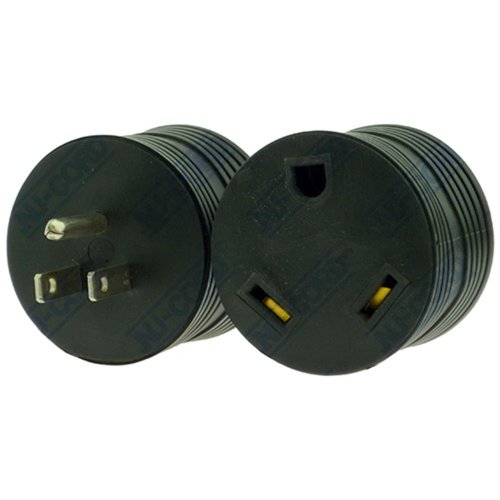 NU-Set Lock | RV Adapter Plug | 15 Amp Male - 30 Amp Female | RV Accessories & Door Hardware (Black)