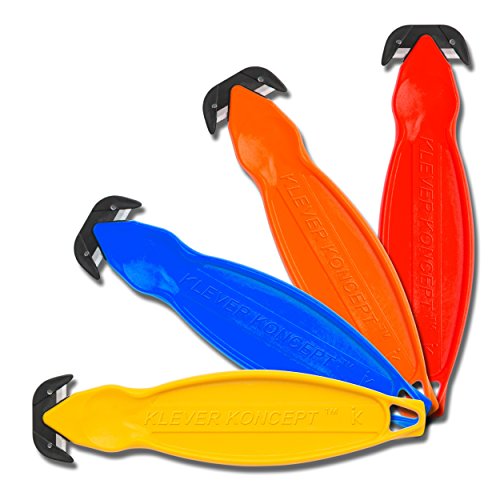 Klever Koncept Safety Cutters, Assorted Colors, Pack Of 50