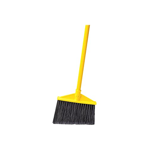 Rubbermaid Commercial 637500GY Angled Large Broom, Poly Bristles, 46 7/8-Inch Metal Handle, Yellow/Gray