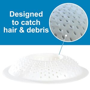 Hairstopper HS3-AMZ Evriholder Plastic Bathtub Drain Protector for Bathtubs & Showers, Pack of 3, White