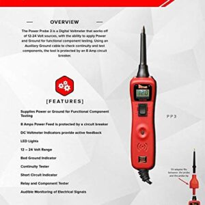 Power Probe III Circuit Tester - PP3CS in Red - Voltmeter