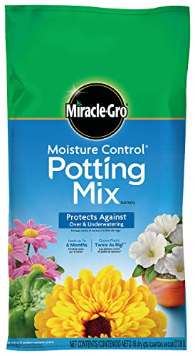 Miracle-Gro Moisture Control Potting Mix, Potting Soil for Container Plants, Protects Against Over and Underwatering, 16 qt.