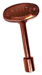 dante products universal gas valve key, 3-inch, bright copper