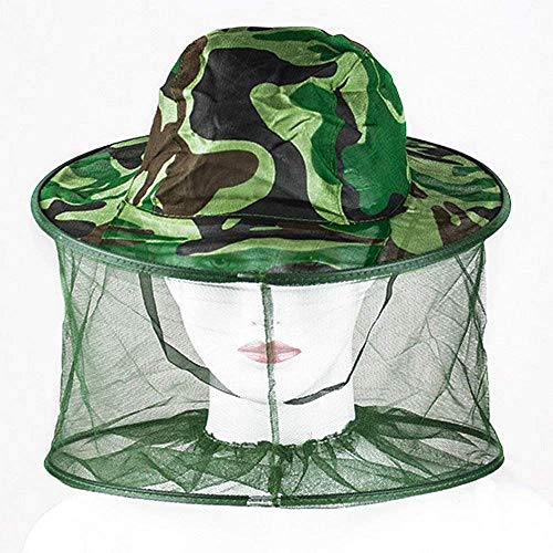 NYKKOLA 2Pack Camouflage Beekeeper Beekeeping Cap Hat with Head Net Mesh Face Protection Outdoor Fishing Equipment Beekeeping Supplies