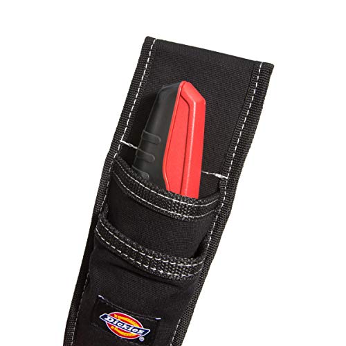 Dickies Utility Knife Sheath for Belt, Durable Canvas with PVC Cut-Resistant Sheath Lining, 2-inch Belt Loop, Black