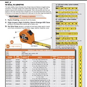 Keson PGT3MV Short Tape Measure with Nylon Coated Steel Blade and Toggle Lock (Graduations: m, cm, mm), 16mm by 3-Meter