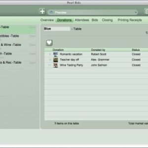 Silent Auction Pearl Bids for Mac OSX