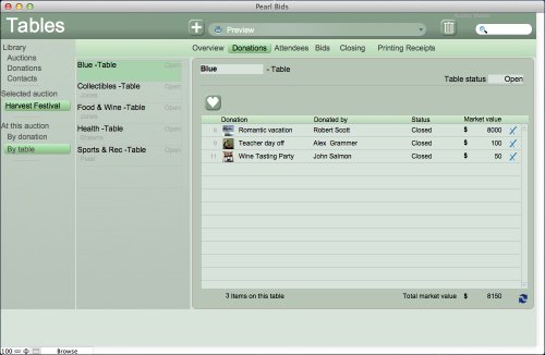 Silent Auction Pearl Bids for Mac OSX