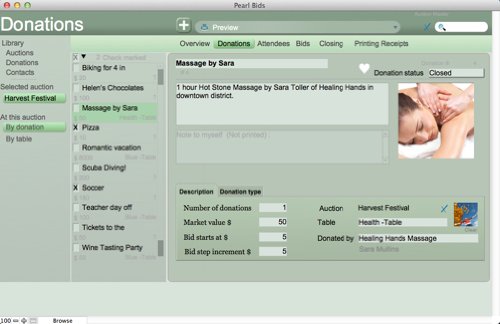 Silent Auction Pearl Bids for Mac OSX