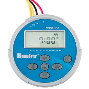 hunter industries sprinkler node100 node-100 battery controller with solenoid, small, blue