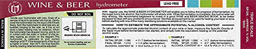 Hydrometer - Triple Scale Hydrometer for Home Brewing - Beer and Wine