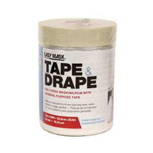 trimaco 71020/12 easy mask tape & drape, gen purpose tape 22-inch x 100-ft