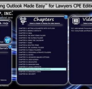 TEACHUCOMP Video Training Tutorial for Lawyers/Attorneys for Microsoft Outlook 2013 Product Key Card (Download) Course and PDF Manual