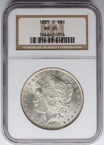 certified morgan silver dollar 1885-o ms65 ngc