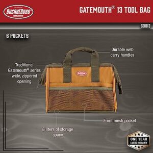 Bucket Boss Gatemouth 13 Tool Bag in Brown, 60013, 8 liters