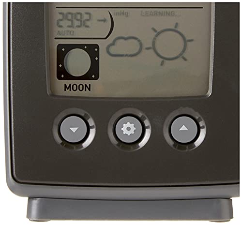 AcuRite Digital Weather Forecaster with Indoor/Outdoor Temperature, Humidity, and Moon Phase (00829), Black