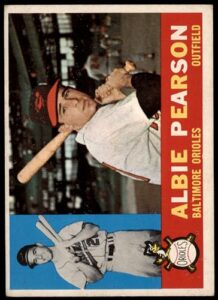 1960 topps # 241 albie pearson baltimore orioles (baseball card) good orioles