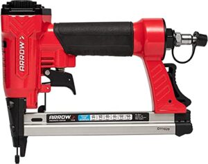 arrow pt50 oil-free pneumatic staple gun, professional heavy-duty stapler for wood, upholstery, carpet, wire fencing, fits 1/4”, 5/16”, 3/8", 1/2", 9/16” staples , red