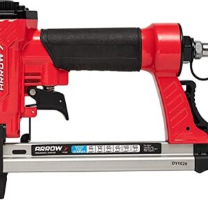 Arrow PT50 Oil-Free Pneumatic Staple Gun, Professional Heavy-Duty Stapler for Wood, Upholstery, Carpet, Wire Fencing, Fits 1/4”, 5/16”, 3/8", 1/2", 9/16” Staples , Red