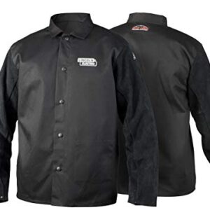 Lincoln Electric unisex adult Traditional Split Leather Sleeved Welding Jacket, ‎black, XX-Large US