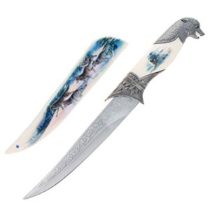 14 inch ornamental wolf dagger decorative collectors knife outdoor hunting