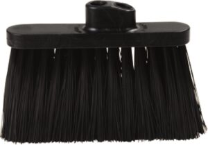 sparta 3685403 flo-pac duo sweep stiff filament light industrial broom head, polypropylene bristles, 11" trim x 11" width bristle, 7" overall length, black (pack of 12)