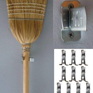 Bulldog Clamp (10 Pack) Spring Grip Garage Closet Wall Organizer for Brooms, Mops, Rakes, Etc.