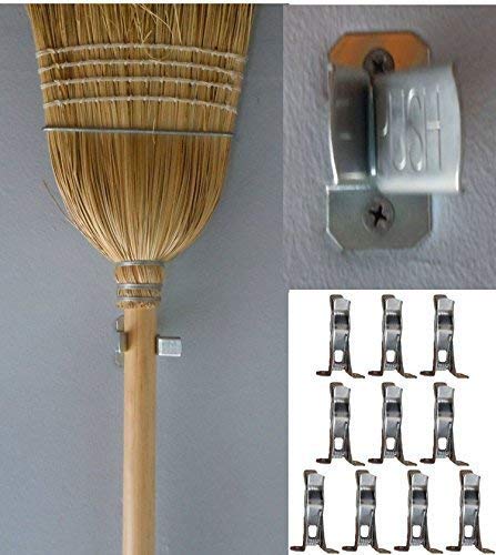 Bulldog Clamp (10 Pack) Spring Grip Garage Closet Wall Organizer for Brooms, Mops, Rakes, Etc.