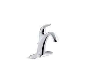 kohler k-45800-4-cp alteo handle single hole or centerset bathroom faucet with metal drain, one size, polished chrome