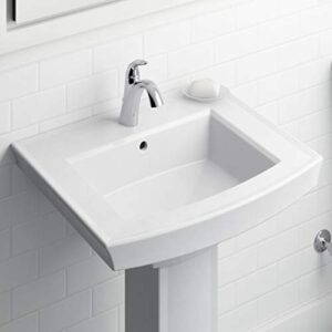 KOHLER K-45800-4-CP Alteo Handle Single Hole or Centerset Bathroom Faucet with Metal Drain, One Size, Polished Chrome