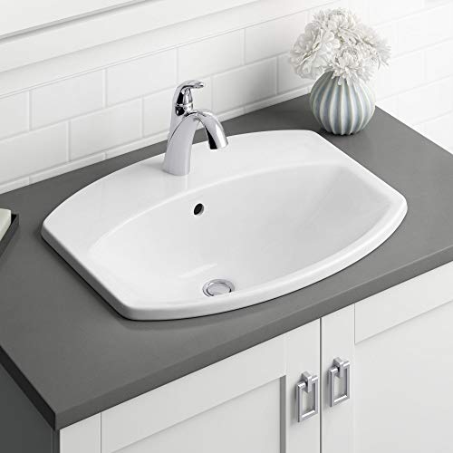 KOHLER K-45800-4-CP Alteo Handle Single Hole or Centerset Bathroom Faucet with Metal Drain, One Size, Polished Chrome