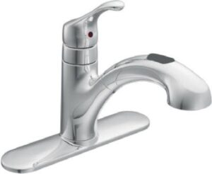 moen ca87316c chrome renzotm one handle low arc pullout kitchen faucet