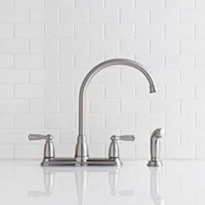 Moen CA87000SRS Banbury Two Handle Stainless Steel Kitchen Faucet Side Sprayer Included, No Size, Spot Resist Stainless