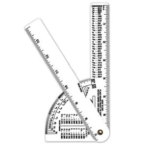 pipe caliper/diameter caliper and ruler - fractional - 3 pack - white styrene