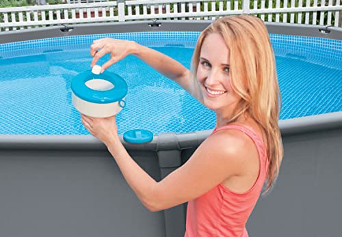 Intex 29041EP, 7-Inch Floating Chemical Dispenser for Pools, White/Blue