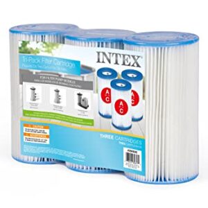 INTEX 29003E Type A Pool Filter Cartridge: For INTEX Filter Pumps – Easy-To-Clean – Dacron Paper – Efficient Filtration – Three Pack