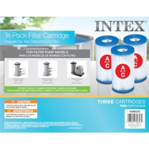 INTEX 29003E Type A Pool Filter Cartridge: For INTEX Filter Pumps – Easy-To-Clean – Dacron Paper – Efficient Filtration – Three Pack