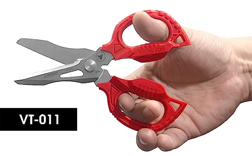 VAMPLIERS vSHEARS: 6.3" All Purpose Heavy-Duty Scissors. 4-in-1 Multipurpose Blade Combination Shears, Premium Japanese Stainless Steel Body. Cuts Carpet, Leather, Rope, Copper Wire and more.…