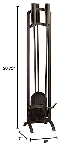 Panacea Black Matte Steel Fireplace Tool Set