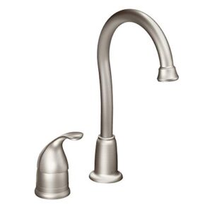 moen 4905srs camerist one-handle high arc bar faucet, spot resist stainless, 0.375