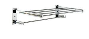 hispania bath carmen 21" wall mounting towel rack with shelf. polished chrome & swarovski crystal, bathroom towel bar, made in spain(european brand)