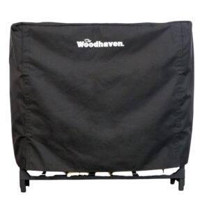 woodhaven 3 foot waterproof full cover - covers 1/8 cord outdoor firewood rack - reinforced vinyl with velcro straps - keeps logs dry (black)