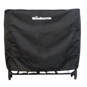 woodhaven 4 foot waterproof full cover - covers 1/4 cord woodhaven outdoor firewood rack - reinforced vinyl with velcro straps - keeps logs dry (black)