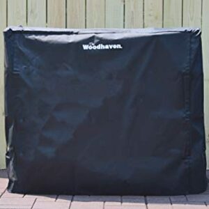 Woodhaven 4 Foot Waterproof Full Cover - Covers 1/4 Cord Woodhaven Outdoor Firewood Rack - Reinforced Vinyl With Velcro Straps - Keeps Logs Dry (Black)