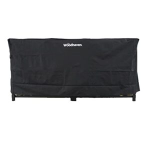 woodhaven 8 foot waterproof full cover - covers 1/2 cord outdoor firewood rack - reinforced vinyl with velcro straps - keeps logs dry (black)