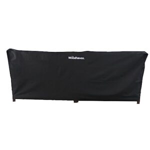 woodhaven 10 foot waterproof full cover - covers 1/2 cord plus outdoor firewood rack - reinforced vinyl with velcro straps - keeps logs dry (black)