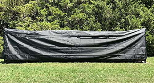 Woodhaven 16 Foot Waterproof Full Cover - Covers 1 Cord Outdoor Firewood Rack - Reinforced Vinyl With Velcro Straps - Keeps Logs Dry (Black)